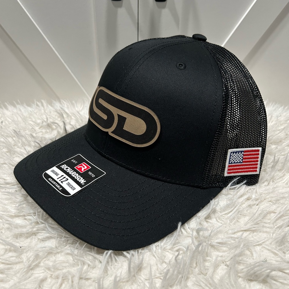 Laser engraved SDFC Richardson 112 trucker hat.